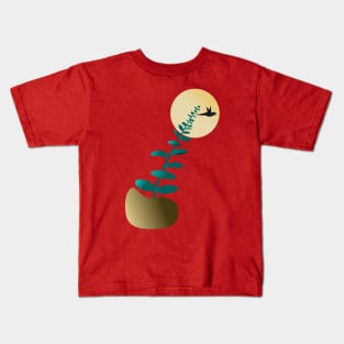 Eucalyptus Leaf, Bird and Sun Kids T-Shirt